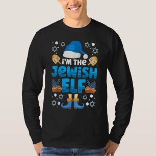 Elf Hanukkah Jewish Candles Festival Menorah Dreid T-Shirt