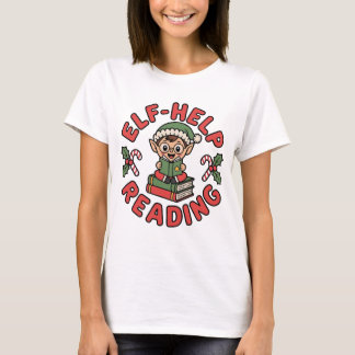 Elf-Help Reading Holiday Book Pun T-Shirt