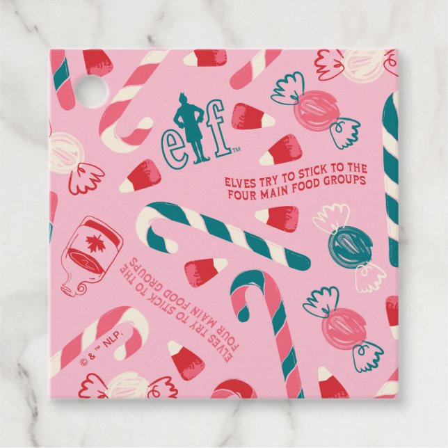 Elf Holiday Candy Pattern Favour Tags (Front)