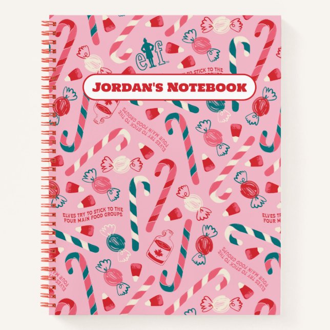Elf Holiday Candy Pattern Notebook (Front)