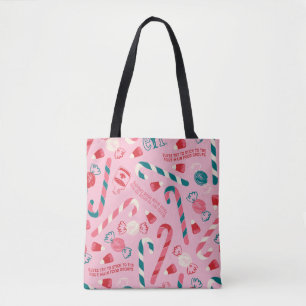 Elf Holiday Candy Pattern Tote Bag