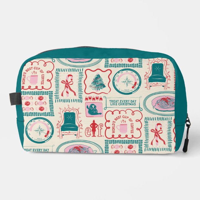 Elf Holiday Icon Pattern Dopp Kit (Front)