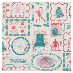Elf Holiday Icon Pattern Fabric