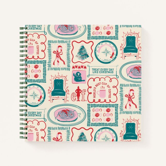 Elf Holiday Icon Pattern Notebook (Front)