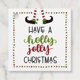 Elf Holly Jolly Christmas TO FROM Personalised Favour Tags