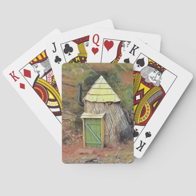 Elf Home In A Tree Playing Cards (Back)