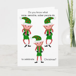 Elf Humorous Christmas Holiday Card