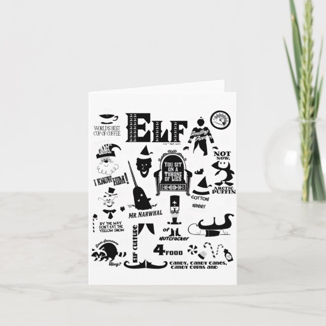 Elf Icons And Movie Quotes  Card (Front)