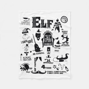 Elf Icons And Movie Quotes  Fleece Blanket