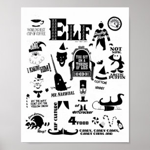 Elf Icons And Movie Quotes  Poster