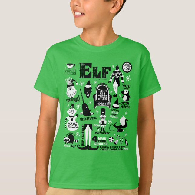 Elf Icons and Movie Quotes T-Shirt (Front)