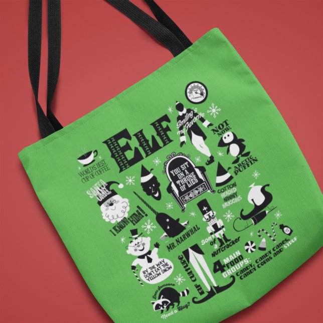 Elf Icons and Movie Quotes Tote Bag (Creator Uploaded)