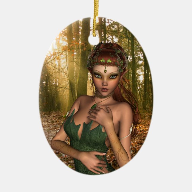 Elf in Woods Ornament (Front)