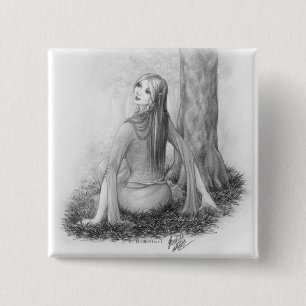 Elf Lady 15 Cm Square Badge