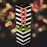 Elf Legs Black White Stripes Holiday Christmas Wine Box<br><div class="desc">Elf legs in striped tights and green boots on black and white stripes and gold dots includes your personal greeting on the top of this Christmas holiday wine box. MATCHING items in our store.</div>