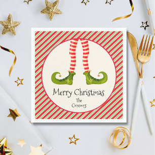 Elf Legs Christmas Holiday Party Napkin