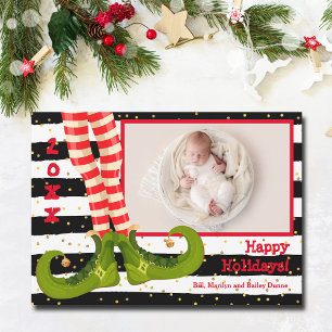 Elf Legs Christmas Photo Holiday Card