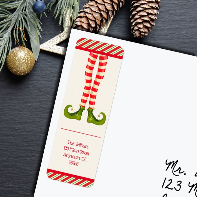 Elf Legs Holiday Christmas Return Address (Whimsical elf legs holiday Christmas return address labels
)