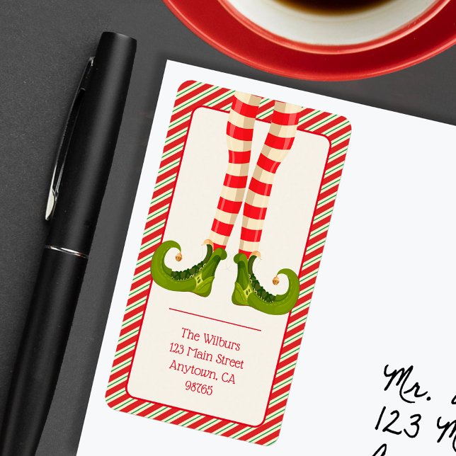 Elf Legs Holiday Christmas Return Address Label (Elf Legs Holiday Christmas Return Address Labels)