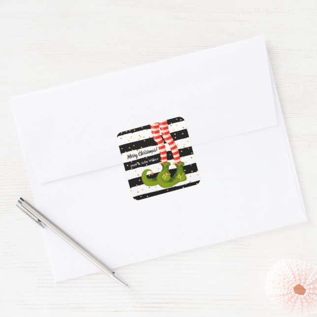Elf Legs Small Square Sticker (Envelope)