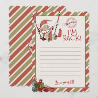 Elf Letter "I'm Back" Editable Notecard