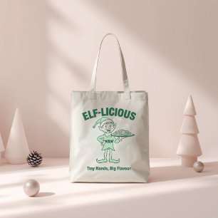 Elf-licious – Funny Christmas Elf Pun Tote Bag