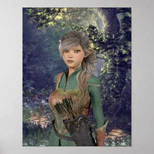 Elf Maiden in the Woods Poster