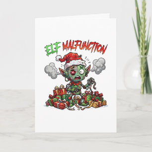 Elf Malfunction Funny Christmas Robot Gift Card