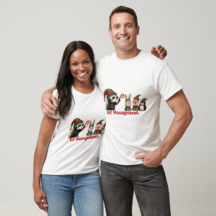 Elf Management Funny Honey Badger Christmas Elves T-Shirt