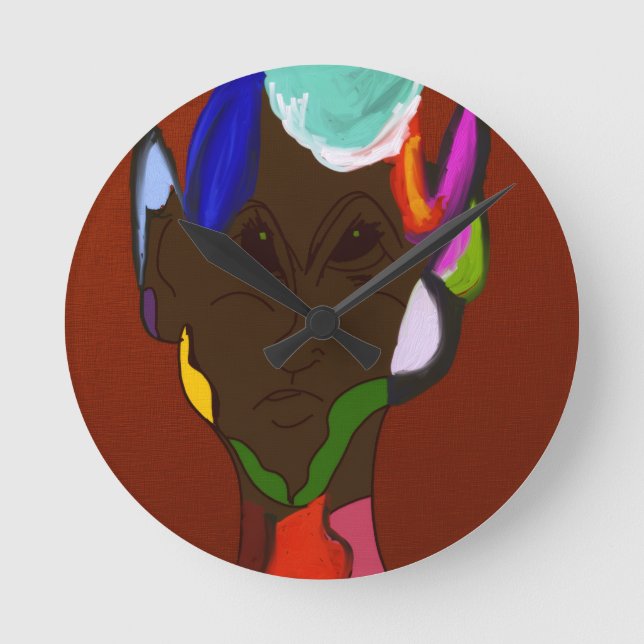 Elf Map Art  Round Clock (Front)