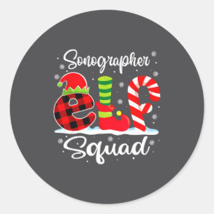 Elf mas Squad X Sonographer Matching Classic Round Sticker