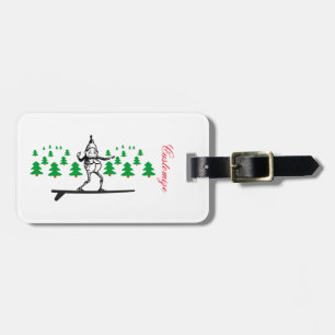 Elf on a Surfboard Thunder_Cove Luggage Tag
