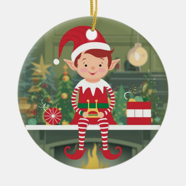 Elf on Shelf Christmas Tree Ornament (Front)