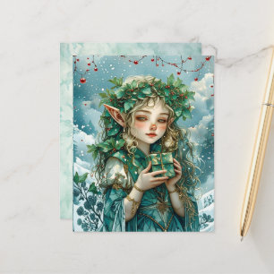 Elf Princess Christmas Scrapbook Paper
