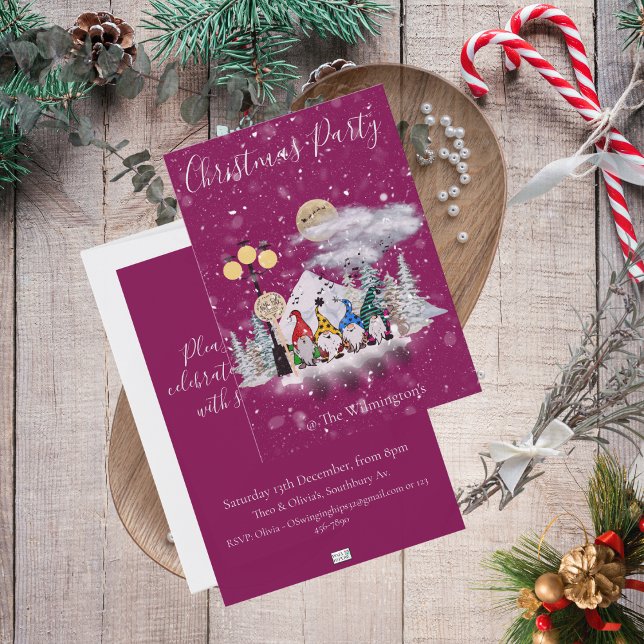 Elf Quartet Christmas Party Invitation (Elf Quartet Christmas Party Invitation)