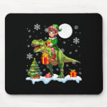 Elf Riding T-rex Christmas Tree Colorful Lights Lo Mouse Pad<br><div class="desc">Elf Riding T-rex Christmas Tree Colorful Lights Lover Kids</div>