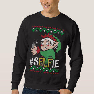 Elf Selfie Mobile Phone Teenager Christmas Kids Fu Sweatshirt