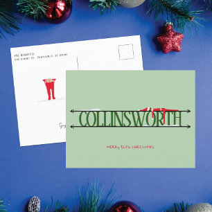 Elf Shenanigans Christmas Postcard