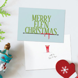 Elf Shenanigans Flat Christmas Card