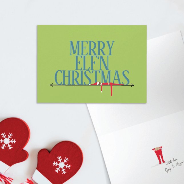 Elf Shenanigans Greeting Sign Folded Christmas Card (Creator Uploaded)