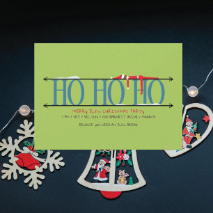 Elf Shenanigans Ho Ho Ho Christmas Party Invitation