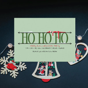 Elf Shenanigans Ho Ho Ho Christmas Party Invitation