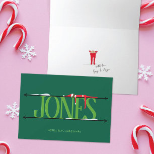 Elf Shenanigans Name Sign Hunter Green Folded Card