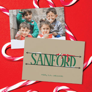 Elf Shenanigans Name Sign Photo Christmas Card