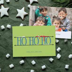 Elf Shenanigans Teal & Green Photo Christmas Card