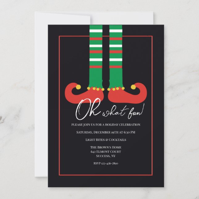 Elf Shoes Invitations (Front)