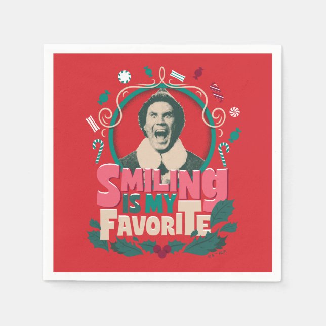 Elf - Smiling is My Favourite Napkin (Front)