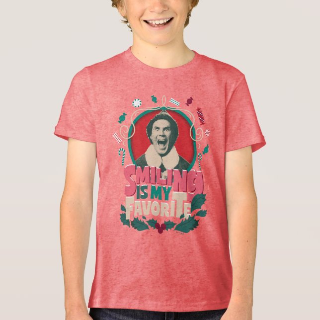 Elf - Smiling is My Favourite Tri-Blend Shirt (Front)