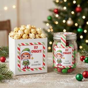 Elf Snacks Christmas Favour naughty elf Square Sticker
