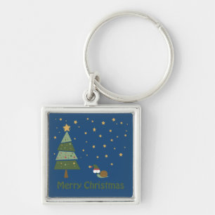 Elf Snail Christmas Scene Key Ring